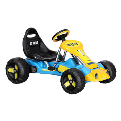 Rigo Kids Pedal Go Kart Ride On Toys Racing Car Plastic Tyre Blue