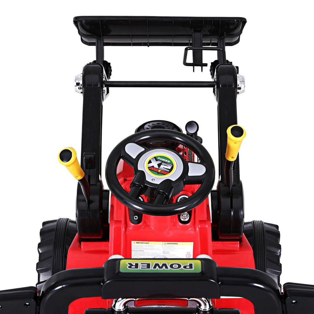 Rigo Kids Electric Ride On Car Bulldozer Digger Loader Remote 6V Red