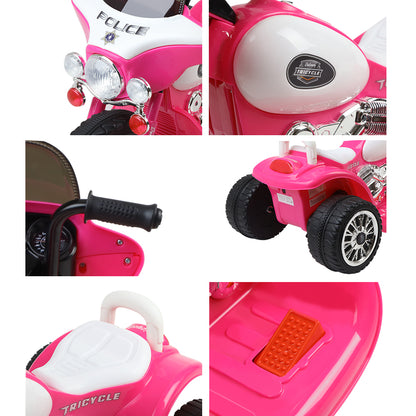 Rigo Kids Electric Ride On Patrol Police Car Harley-Inspired 6V Pink