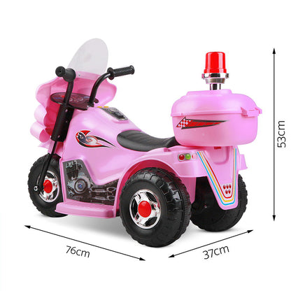 Rigo Kids Electric Ride On Police Motorcycle Motorbike 6V Battery Pink