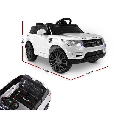 Rigo Kids Electric Ride On Car SUV Range Rover-inspired Cars Remote 12V White