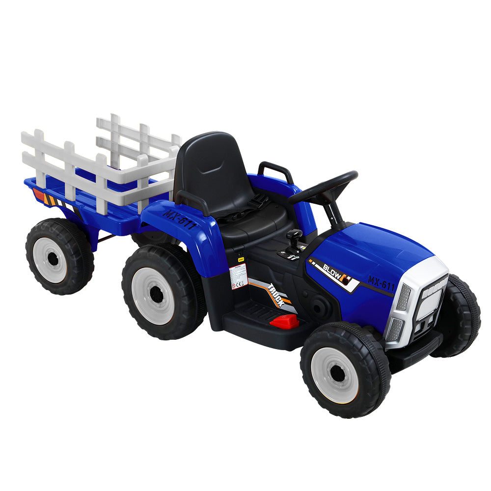 Rigo Kids Electric Ride On Car Tractor Toy Cars 12V Blue