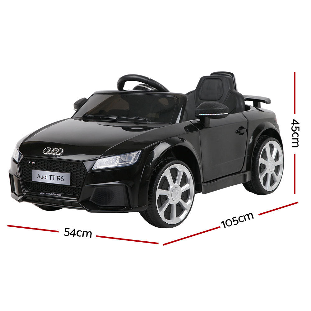 Kids Electric Ride On Car Audi Licensed TTRS Toy Cars Remote 12V Battery Black