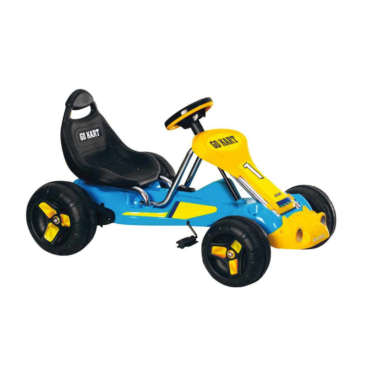 Pedal Powered Go-Kart for Children (Blue) Ride & Steer/ 4-Wheel Vehicle