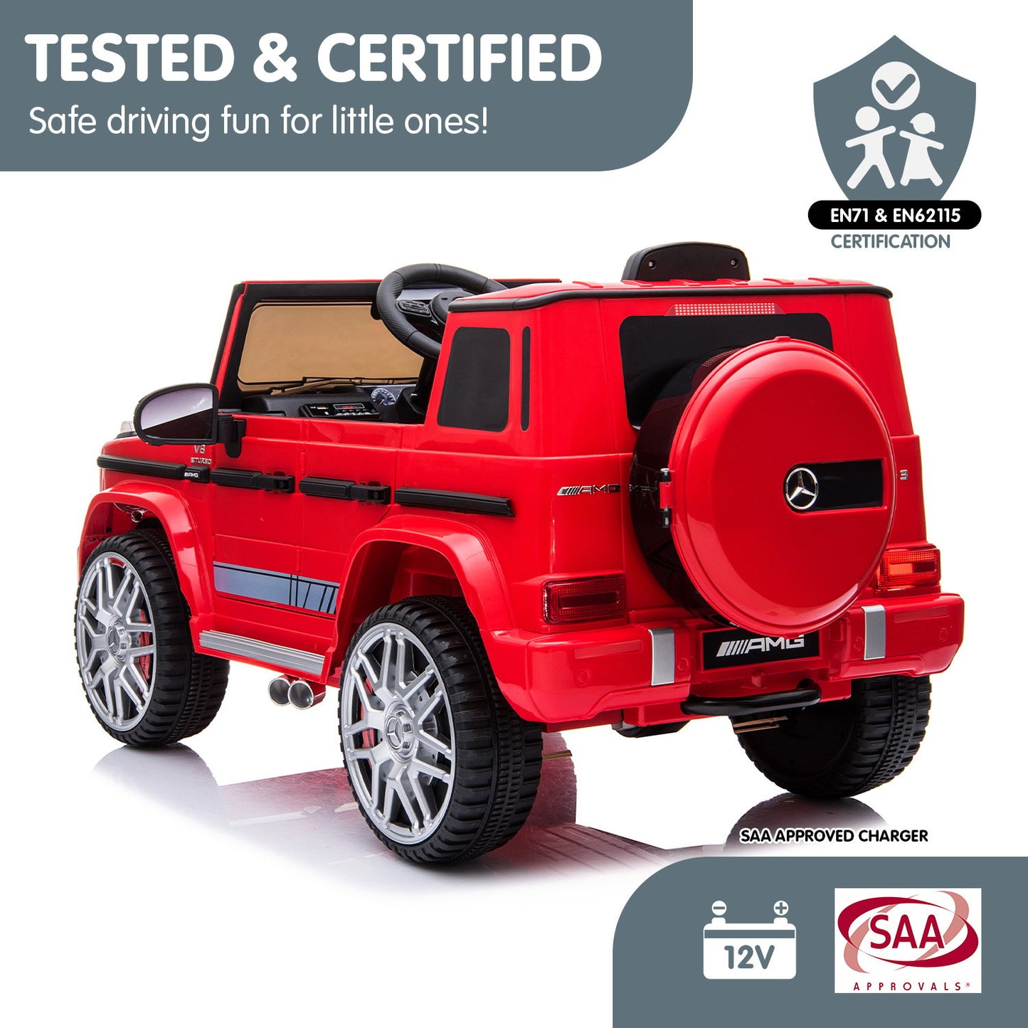 Kahuna Mercedes Benz AMG G63 Licensed Kids Ride On Electric Car Remote Control - Red